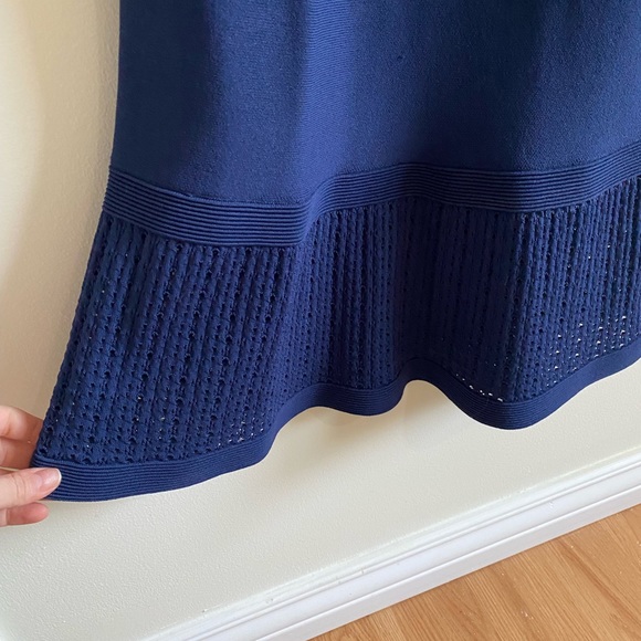 MK Michael Michael Kors sleeveless midi knit navy dress - Picture 5 of 7